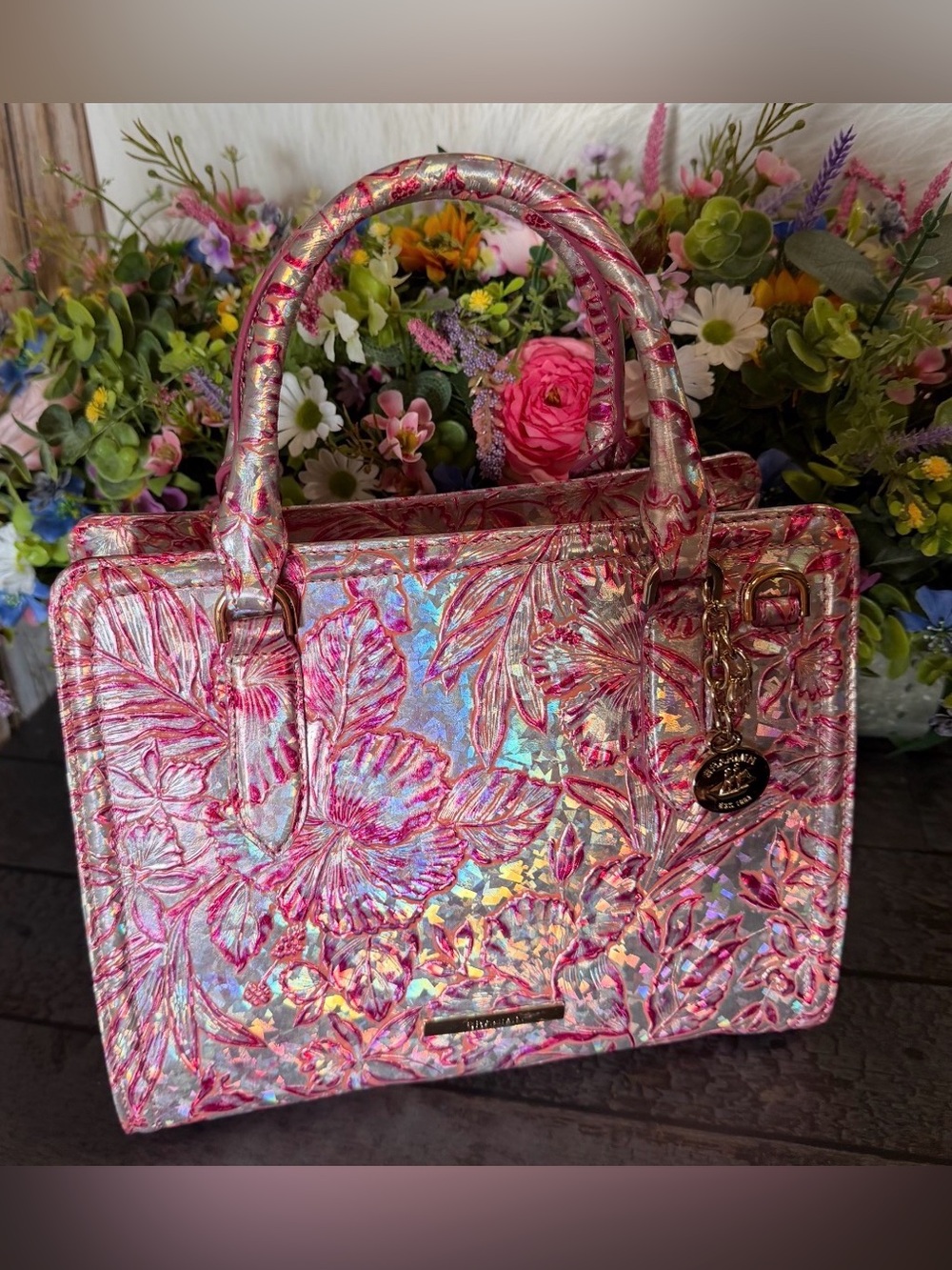 Brahmin Cami Coral Snapdragon Lokelani Assorted Sample Satchel NWT FIRM $ - Picture 2 of 8